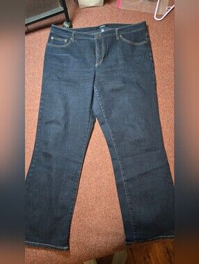 Chaps Denim Straight Jeans Size 16 Dark Wash 28in Inseam